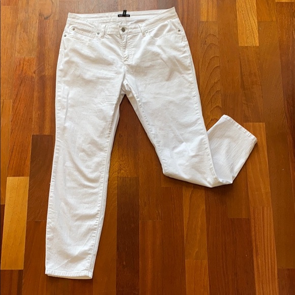 Eileen Fisher White Organic Cotton Jeans, Size 10 - Picture 4 of 11